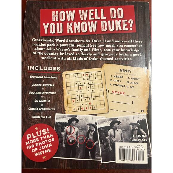 The John Wayne Ultimate Puzzle Book Crossword, Word Search, Su-duke-u and More - Picture 5 of 5